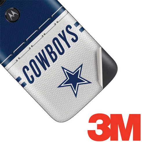 NFL Dallas Cowboys White Striped Moto E5 Play Skin